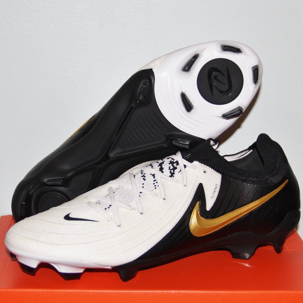 Nike Phantom GX 2 Pro FG Soccer Cleats Mens 12 White Black Gold